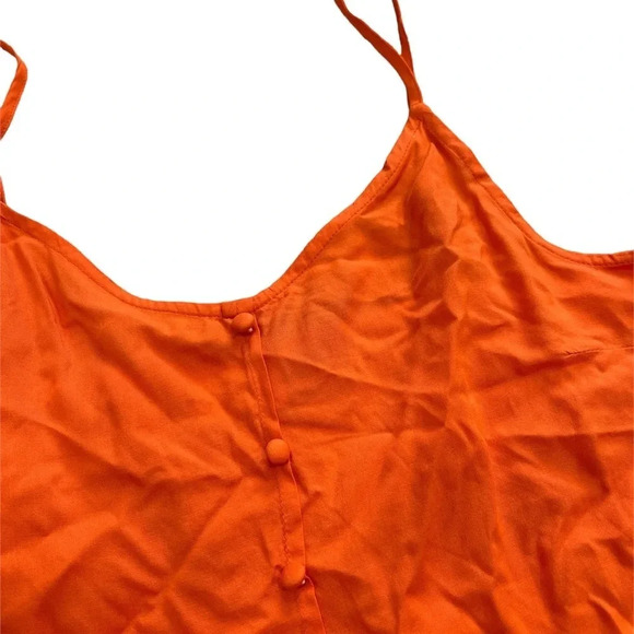 Abound Rayon Orange Fluro Ruffle Tank Top S XL - Picture 3 of 4